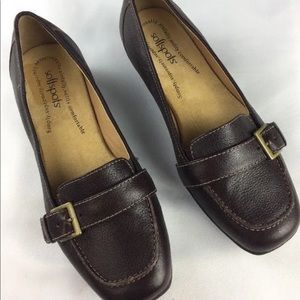 SOFT SPOTS brown loafer wedges women shoes Size 8M